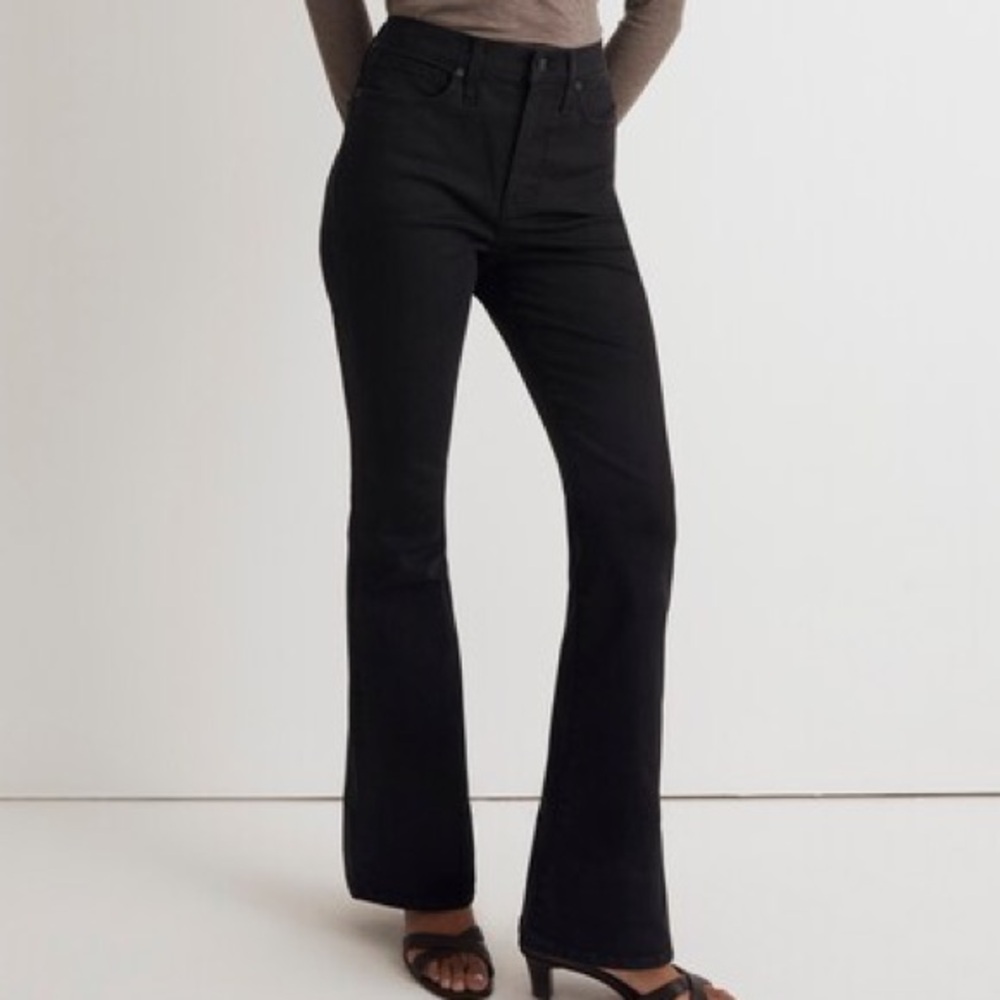Madewell Skinny Flare Jeans in Black Frost Wash